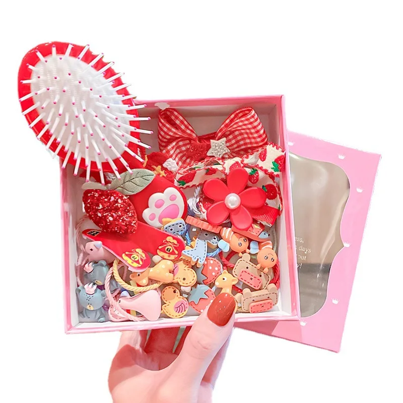 Новый Набор детских аксессуаров для волос, Подарочная коробка принцессы на день рождения для девочек, милый красочный комплект украшений