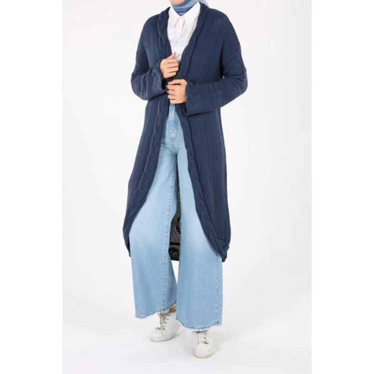 Wholesale Latest Design Winter Cable Knit Maxi Long Crochet Wool Cardigan Longline Sweater Womens Shrug