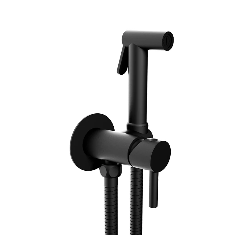 Hot Selling Bathroom Self Cleaning Polished Chrome Shattaf Set Easy Control Toilet Bidet Set Handheld Bidet Sprayer Set