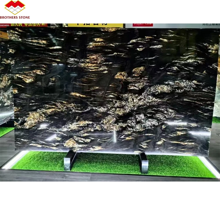 Modern Natural Black Gold Marble Stone Stair Steps Tile High Quality Cheap Price Black and Gold Marble Kitchen Countertop