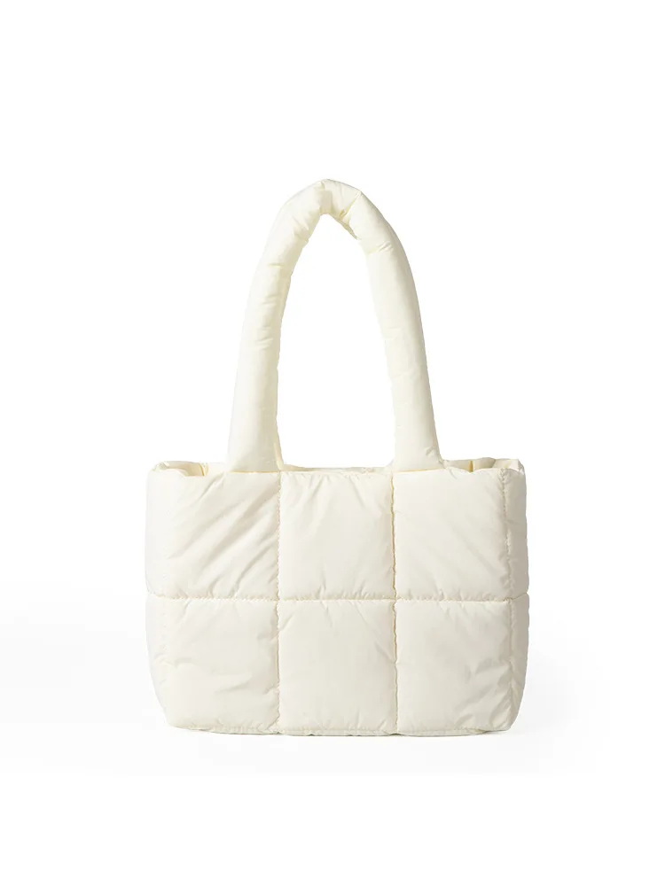 2024 Trendy New Trend Puff Shoulder Bag Down Nylon Puff Hand Bag Student Casual Space Cotton Tote Bag For Girls