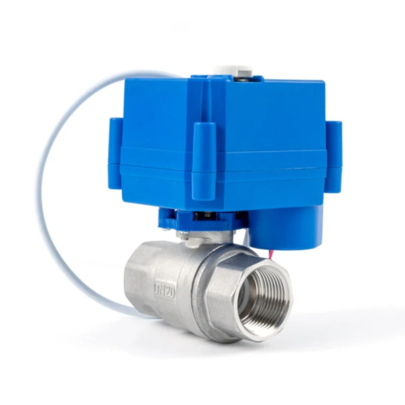 DN15 DN20 DN25 Water Control Valve DC12V DC24V 2 Way Mini Motorized Ball Valve with Manual Switch