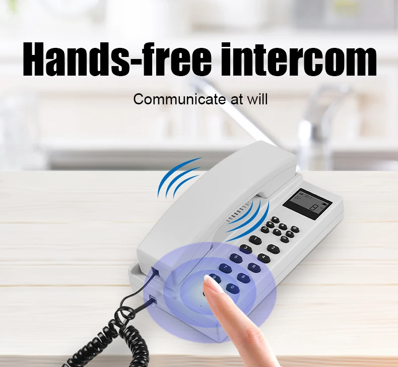 New Design Full Duplex 2 Way Wireless Voice Audio Intercom Outdoor Indoor Intercom for Home Office Hospital with LCD Screen