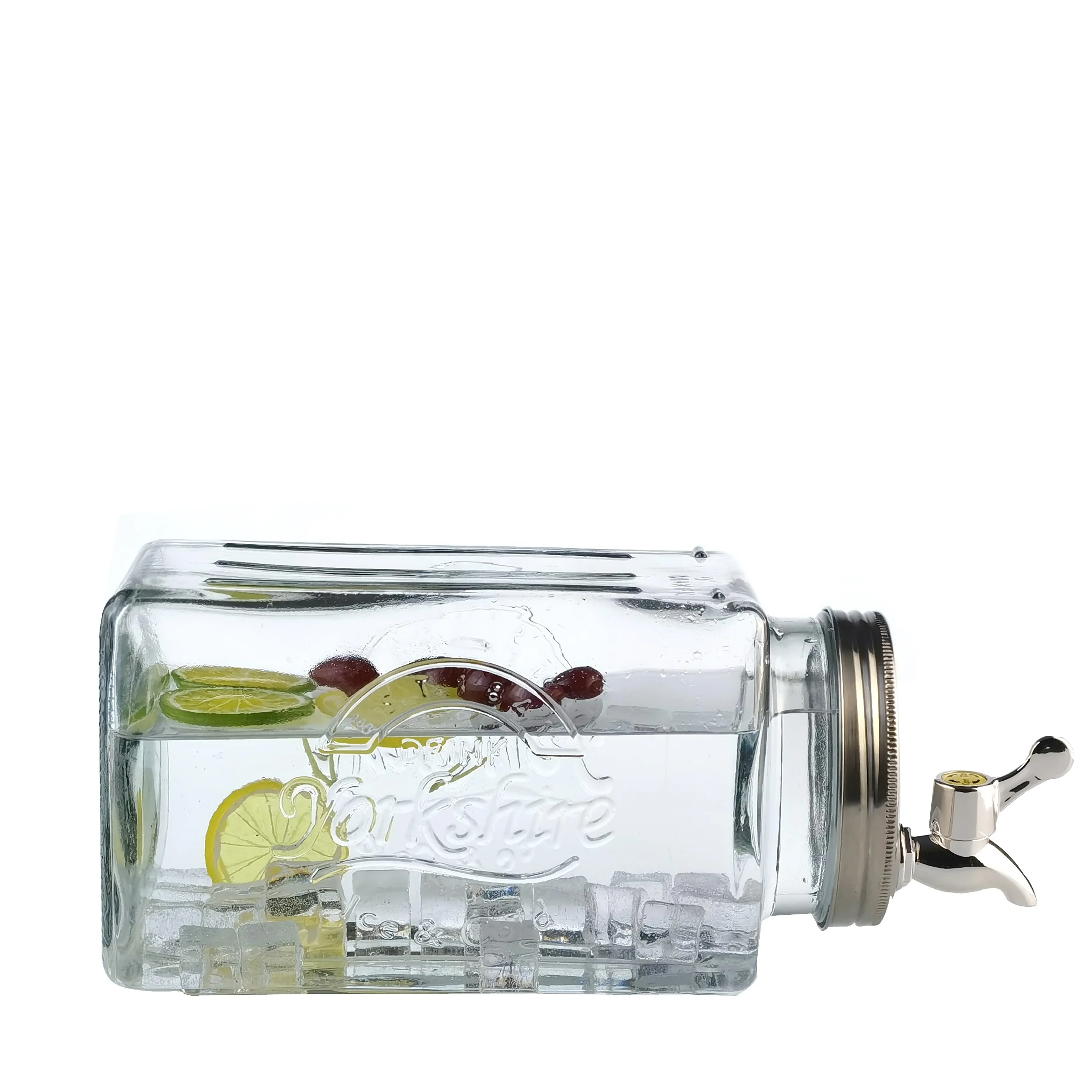 3-Liter Glass Drinks Dispenser, Glass Fridge Drink dispenser