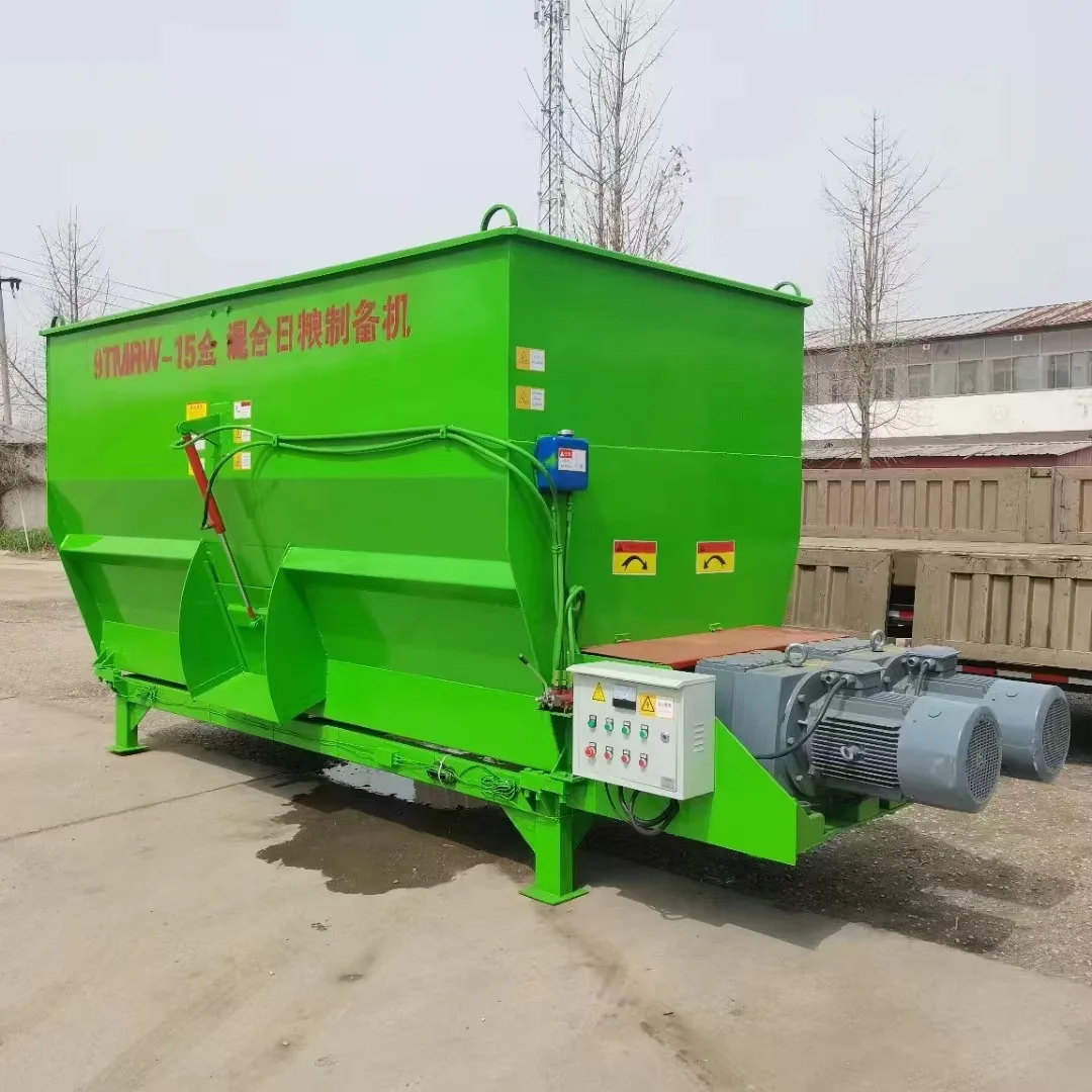 China Supply Tractor-Mounted Horizontal TMR Mixer For Cattle And Sheep Feed Crushing And Mixing