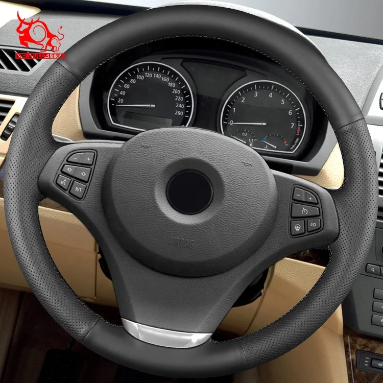 Пользовательский Теплый ручной шитье кожаный чехол на руль для BMW X3 X5 4.8is 2004