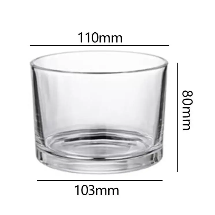 16 oz 24 oz Empty Clear Glass Candle Jars Holder Container with Natural Bamboo Lid