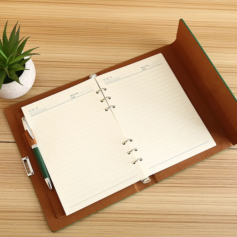 Wholesale Fathers Day Custom Personalized Corporate Logo Promotional Luxury  4 In 1 A5 PU 80g Notebook With roller Pen Gift Set