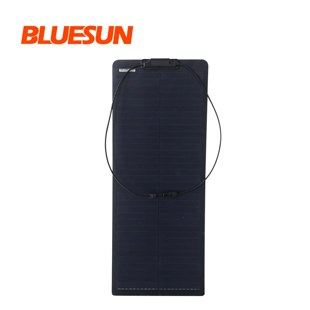 Long warranty all black 12v 18v 24v semi flexible solar panel 60w 100w 110w 175w with low price