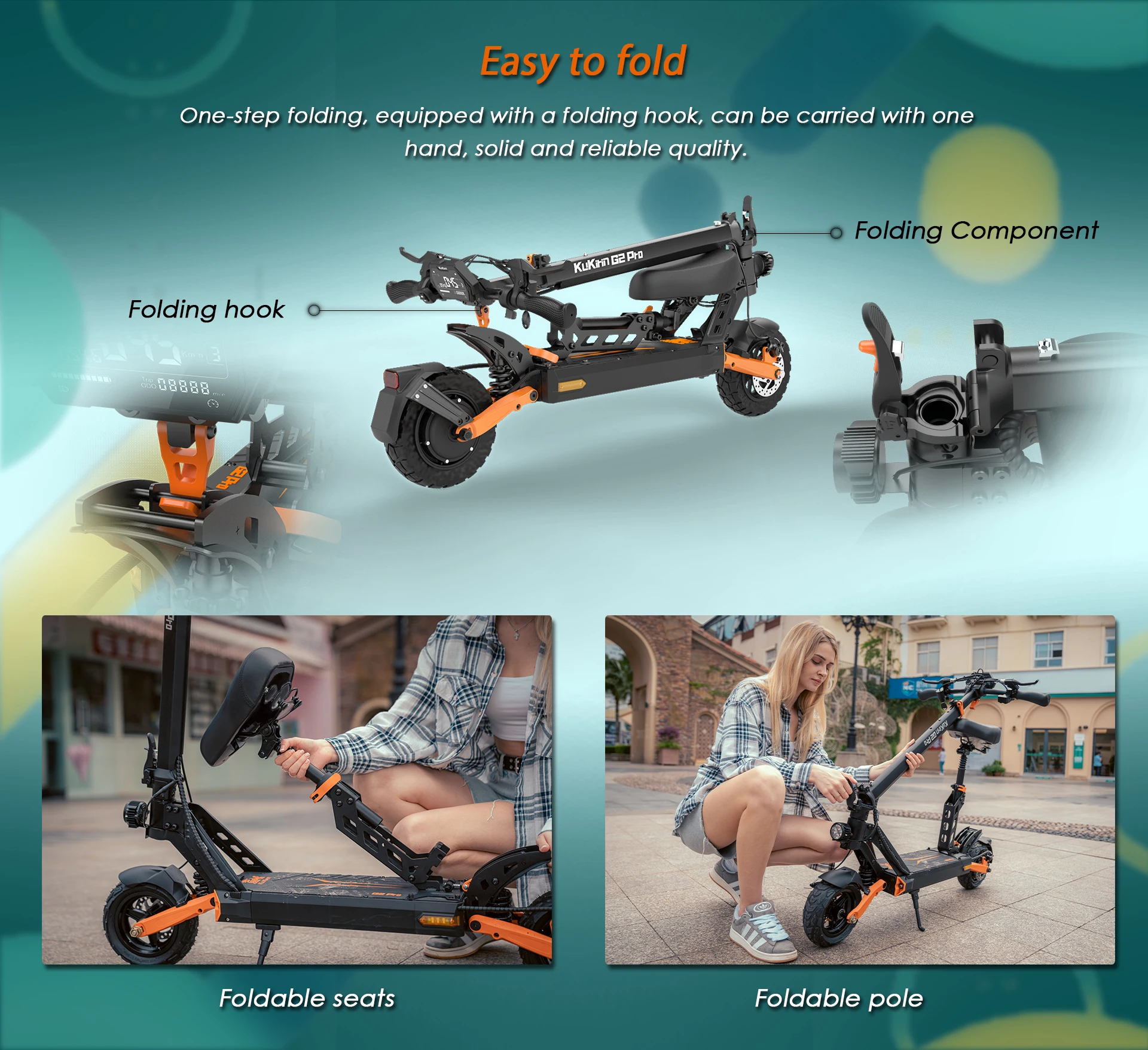 2024 newest NEW KUGOOKIRIN G2 Pro Adult E-Scooter with 600W 15ah Max Speed up to 45km/h Electric Scooter