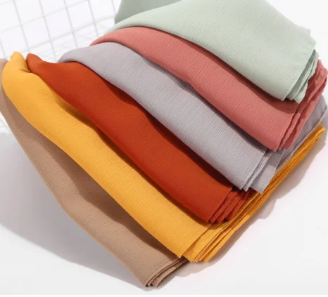 Wholesale price chiffon fabric suitable for headscarves Muslim scarf ladies headscarves
