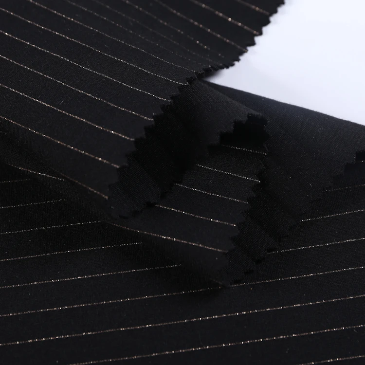 knitted viscose/nylon/spandex metallic ponte roma for clothes