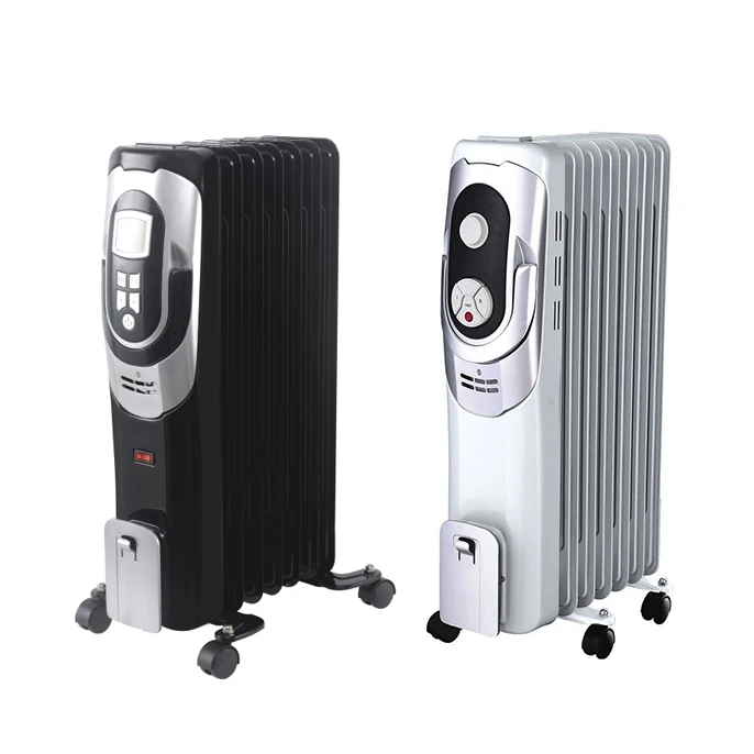 LED Display Portable Radiators Heaters 1500W 9 Fin 11 Fin Oil Filled Radiator Electric Room Heater With Wheel