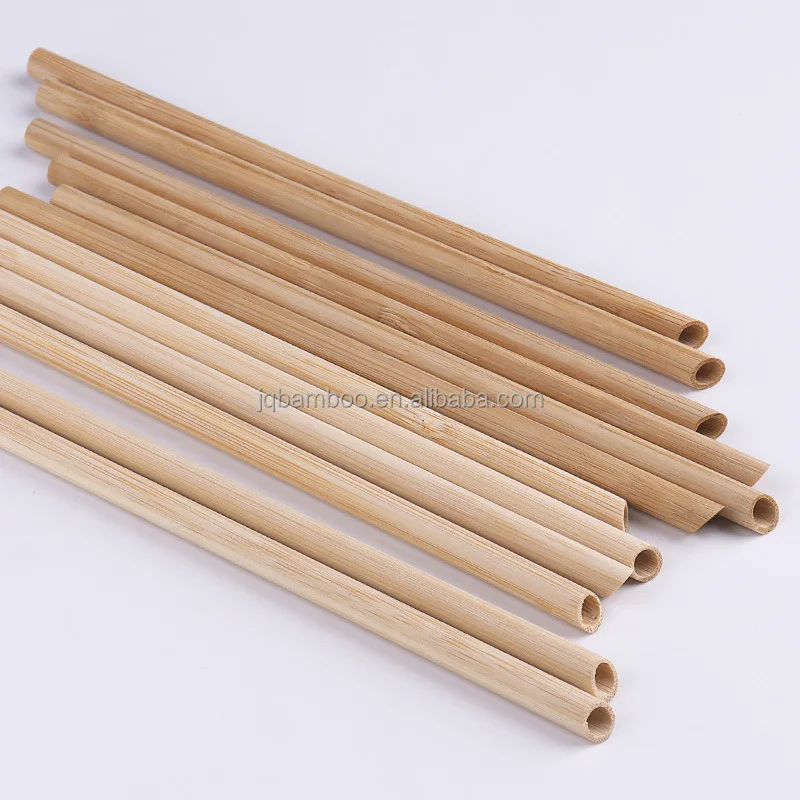 7.87inch Eco Friendly Boba Drinking Coffee Stirrers Straw Biodegradable Reusable Compostable Bamboo Straws