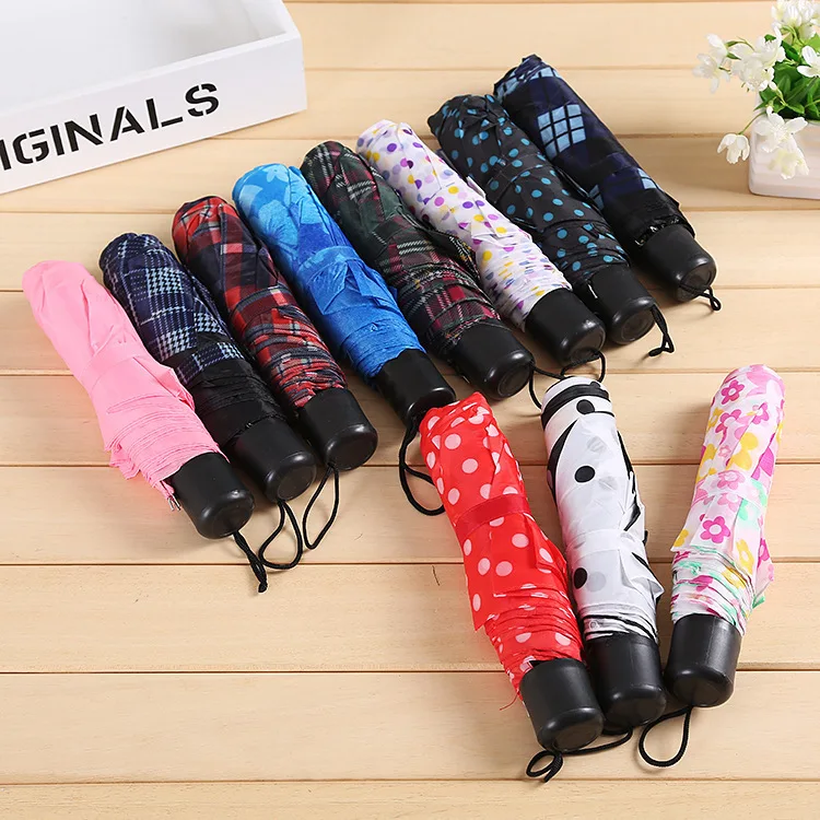 Wholesale  Cheap Souvenir Commercial Pongee Gift Folding Umbrella Promotion Custom Logo Printing Automatic Foldable Umbrella