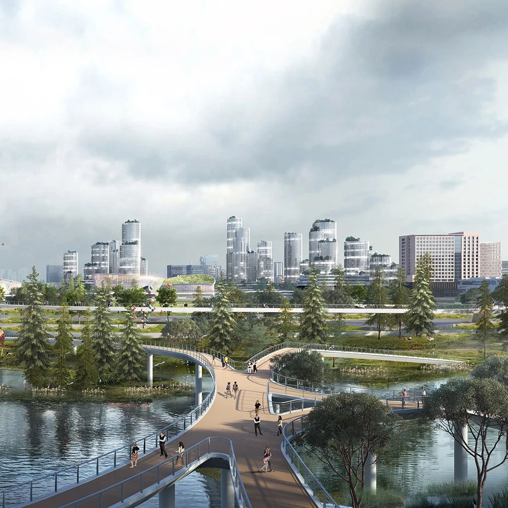 Photorealistic Architecture 3D visualization for Urban Plan