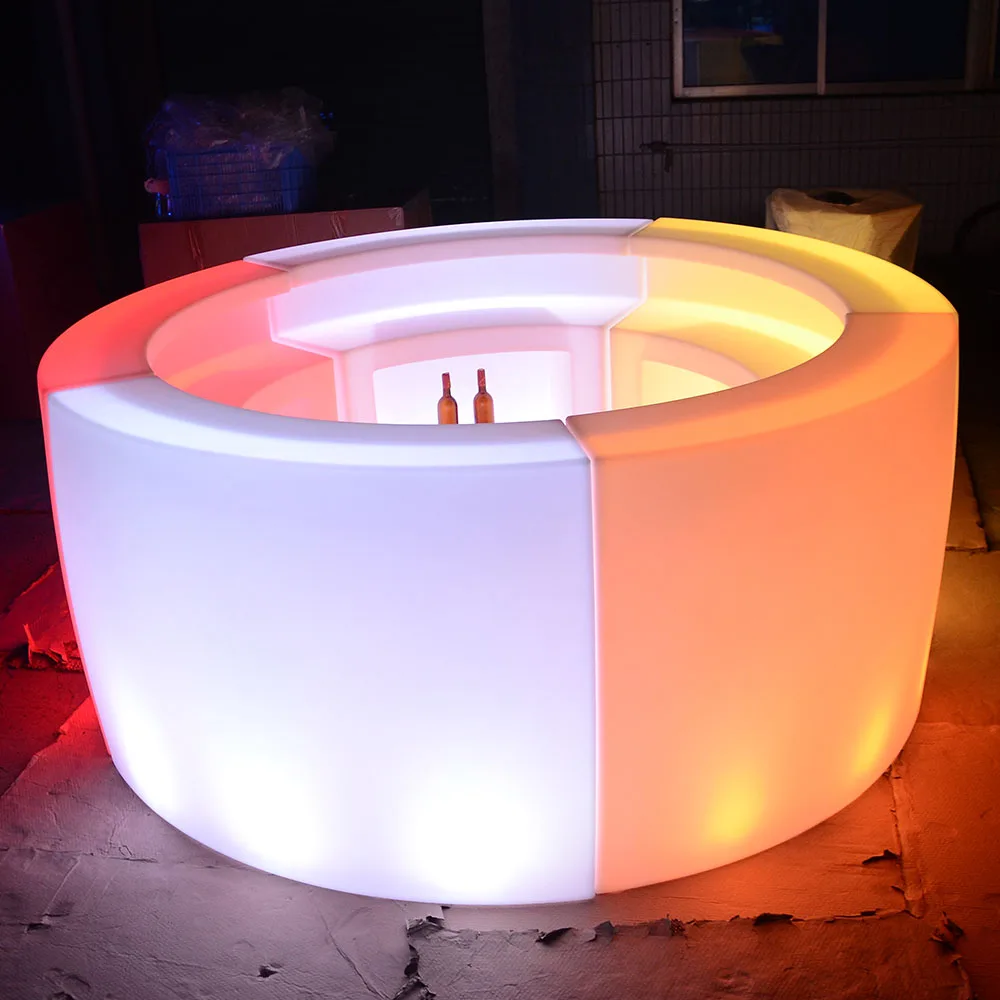 
led bar furniture /New Fashion Bar Chair PE modern RBG Glowing Outdoor illuminated led bar counter Guangdong 