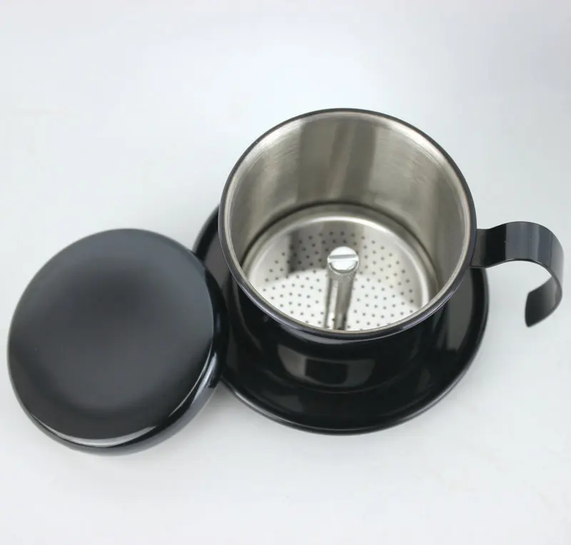 Shiny 2-Cup Stainless Steel Vietnamese Coffee Brewing Filter Bottom Dripper Special Tool for Making Coffee & Tea