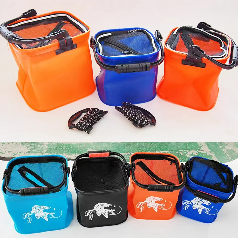 Multi-Functional Eva Folding Fishing Bucket Large Live Fish Protection Barrel Container Foldable Fishing Bucket