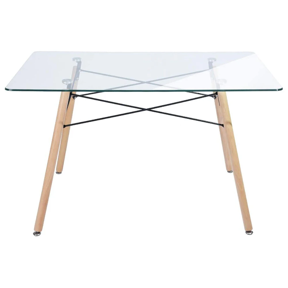 Nordic Modern High Quality Cheap Dining And Chair For 6 Chairs Set Chrome Frame And Glass Top Round Coffee Table