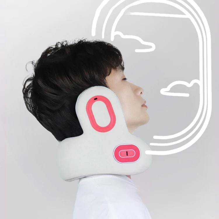 2025 New Products Vibration Red Light Heating Neck Massager Device For Pain Relief Deep Tissue With Noise-Canceling Earplugs