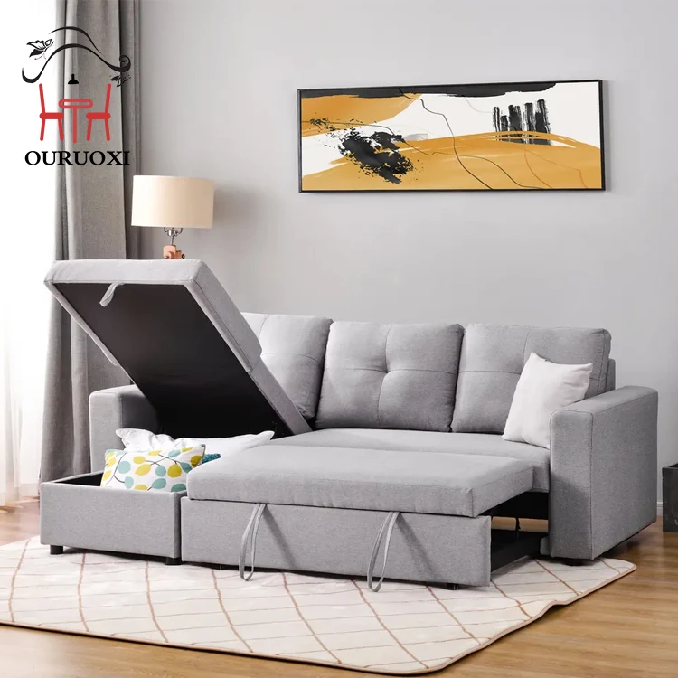 With storage furniture living room sofa cum bed sofa convertible bed corner sofa bed