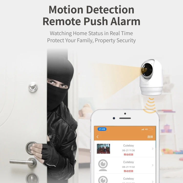  Хранение записи движения 360 градусов 1080p Smart охранного видеонаблюдения P2P детское приложение Wi-Fi IP CC cctv камера беспроводная ночного