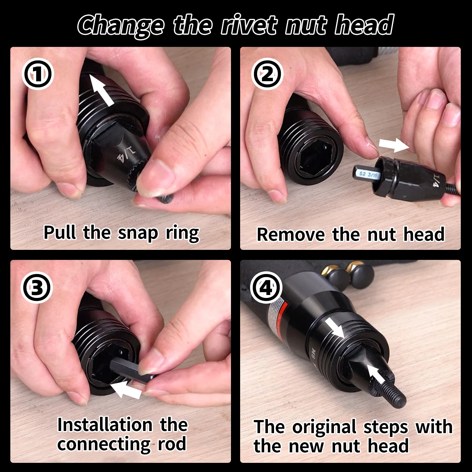 Light Weight OEM Customization Suitable For All Materials Rivet Nut Riveting Capacity M3-M12 Pneumatic Rivet Nut Tool