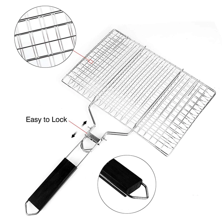 Bbq Netting Design Fish Barbecue Chrome Plated Front Big Rotisserie Grill Net