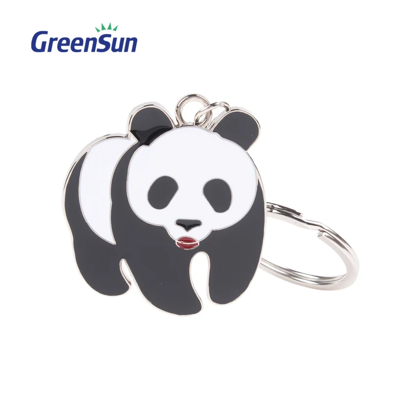 Manufacturer maker custom made brass usa souvenir 3d animal shaped cartoon metal panda keychain