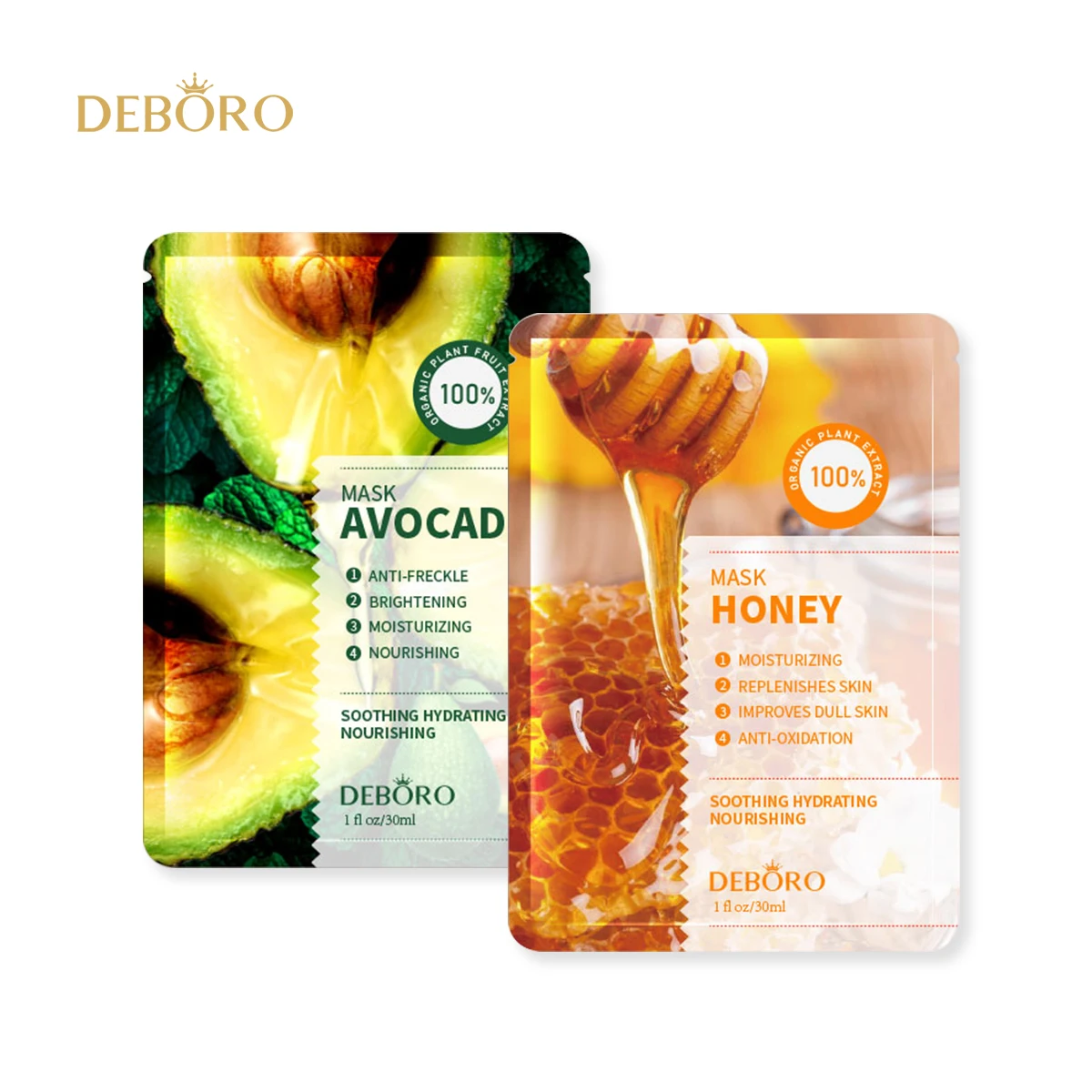 Deboro Honey Aloe Vera Rose Avocado Facial Mask for Skin Care Paper Sheet Korea Skin Care Multipurpose  facial sheet mask
