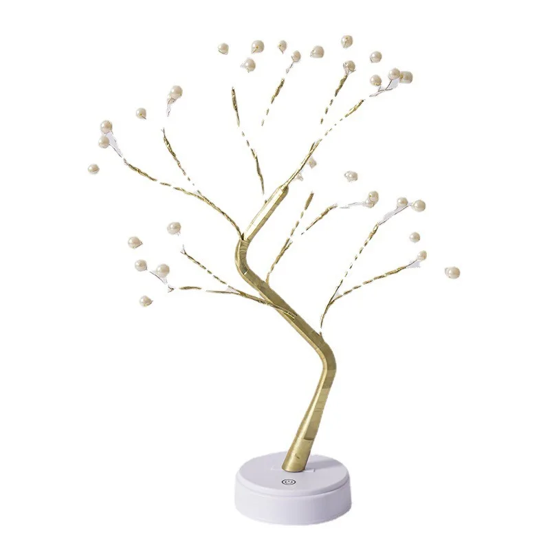 Cross-border Amazon Hot Sale Copper Wire Pearl Tree Lamps Christmas Plum Blossom Night Light