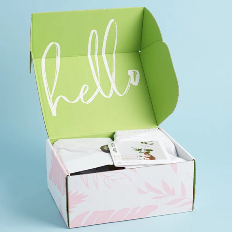 Custom Print Ecommerce Corrugated Paper Boxes Recycled Cardboard Zipper Tear Strip Mailer Packaging Shipping Box Custom Logo