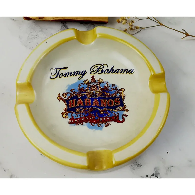 Custom Creative Ceramic Ashtray Dolomite Smoking Ashtray White Cigar Ashtray with Custom Design for Wholesale