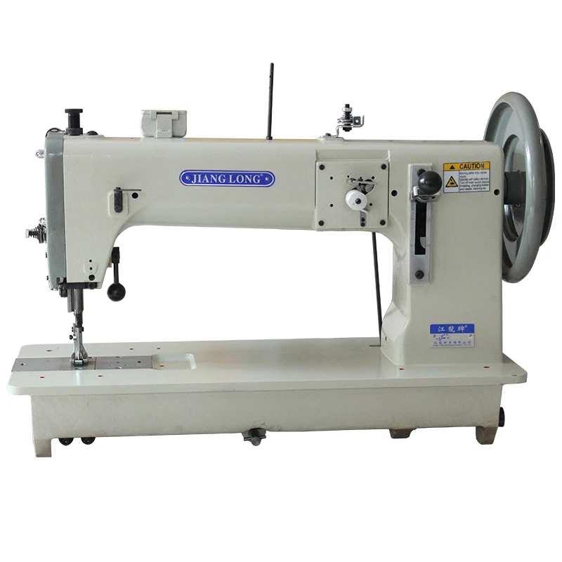 JL-243 sanayi diki makinasi triple feed industrial single needle strong arm flat bed heavy thread sewing machine