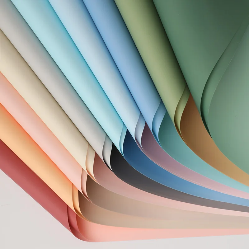 Ouya Double-Sided Floral Wrapping Paper Pure Color Plastic Bouquet Wrapping Material for Flower Wrapping Ported from Ningbo