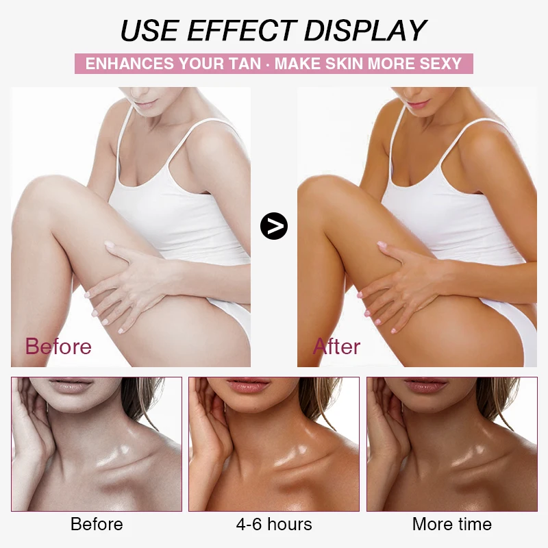 Custom Tanning oil Silicone-free Brightening & Suntan Skin Surface Darken and Hyaluronic acid & Olive oil Tanning oil for Sun