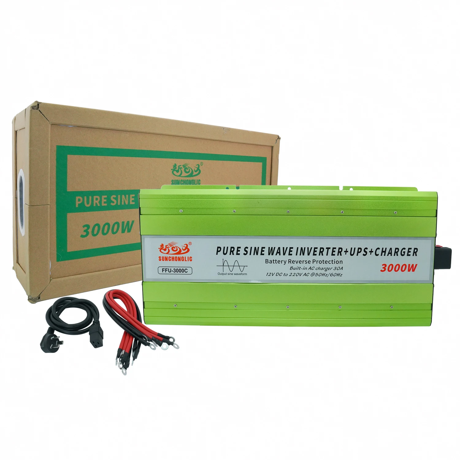 Sunchonglic inverter ups power inverter 12V 3000W pure sine wave inverter with 30A AC charger