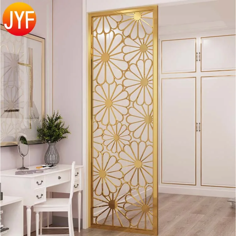 H633 Flower Pattern Laser Cut Stainless Steel Hanging Room Divider Price