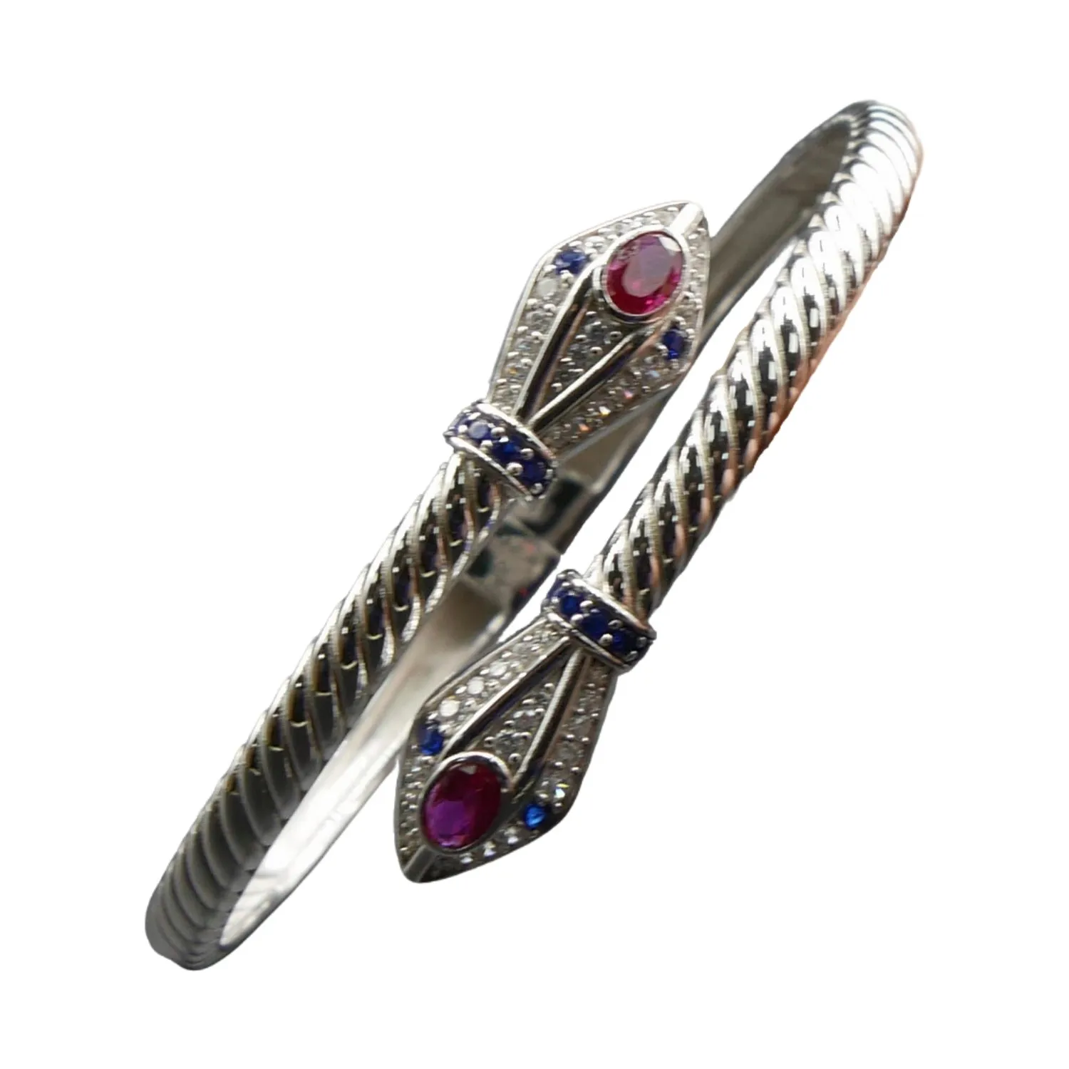 Luxury 925 Sterling Silver Bangle Bracelets Plated in 18K Gold/Platinum with Moissanite Fashion Bangles for Women Fine Jewelry