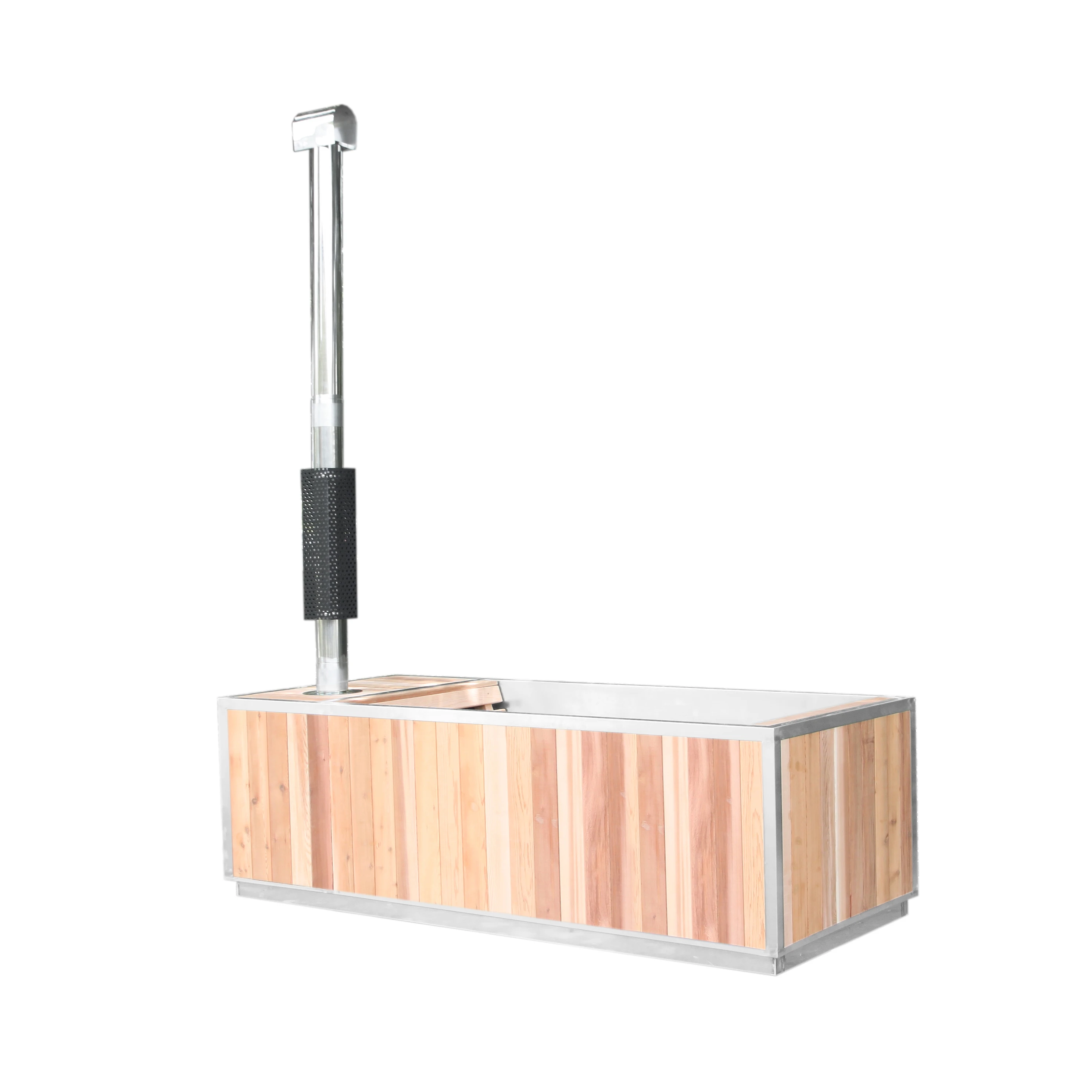 Wood Fired Stainless Steel Hot Tub Red Cedar Wood Fired Hot Tub Wood Burning Stove For Hot Tub Bath Shower Bathtub Cedar
