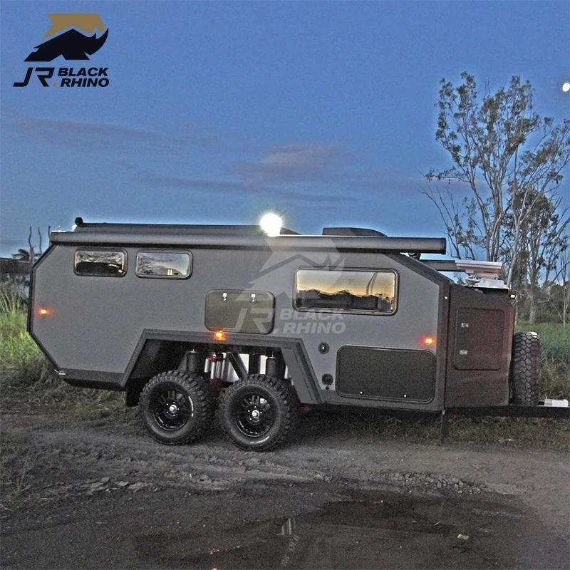 China manufactory mini caravan camping small trailer home camping van caravan with bunk beds
