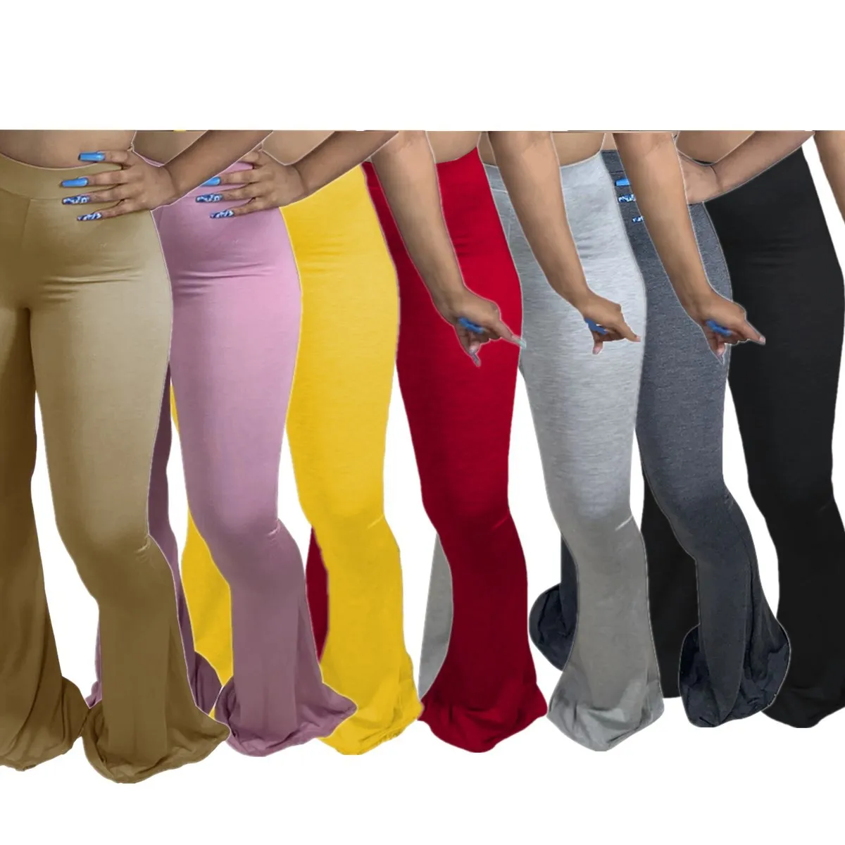 Autumn new sexy ladies pants wholesale casual XXXXXL tight fitting big flared trousers