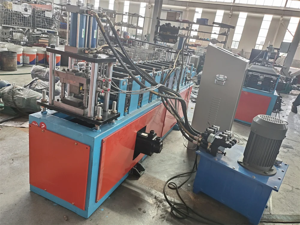 Aluminum Steel Door Frame Making Machine Full Automatic hinges punching Cutting and frame roll forming Producing Line
