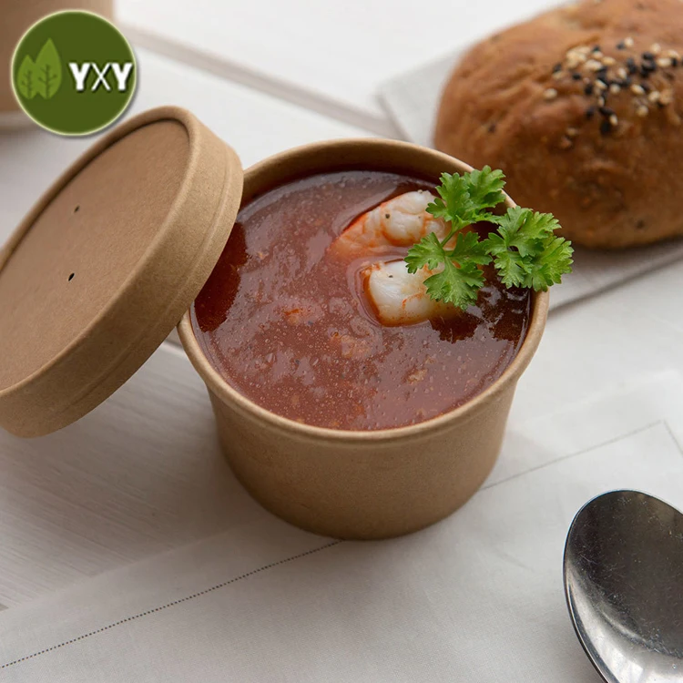 
Get!!! 100% Eco-friendly Disposable Paper Soup Bowl 12 oz With Paper Cover 
