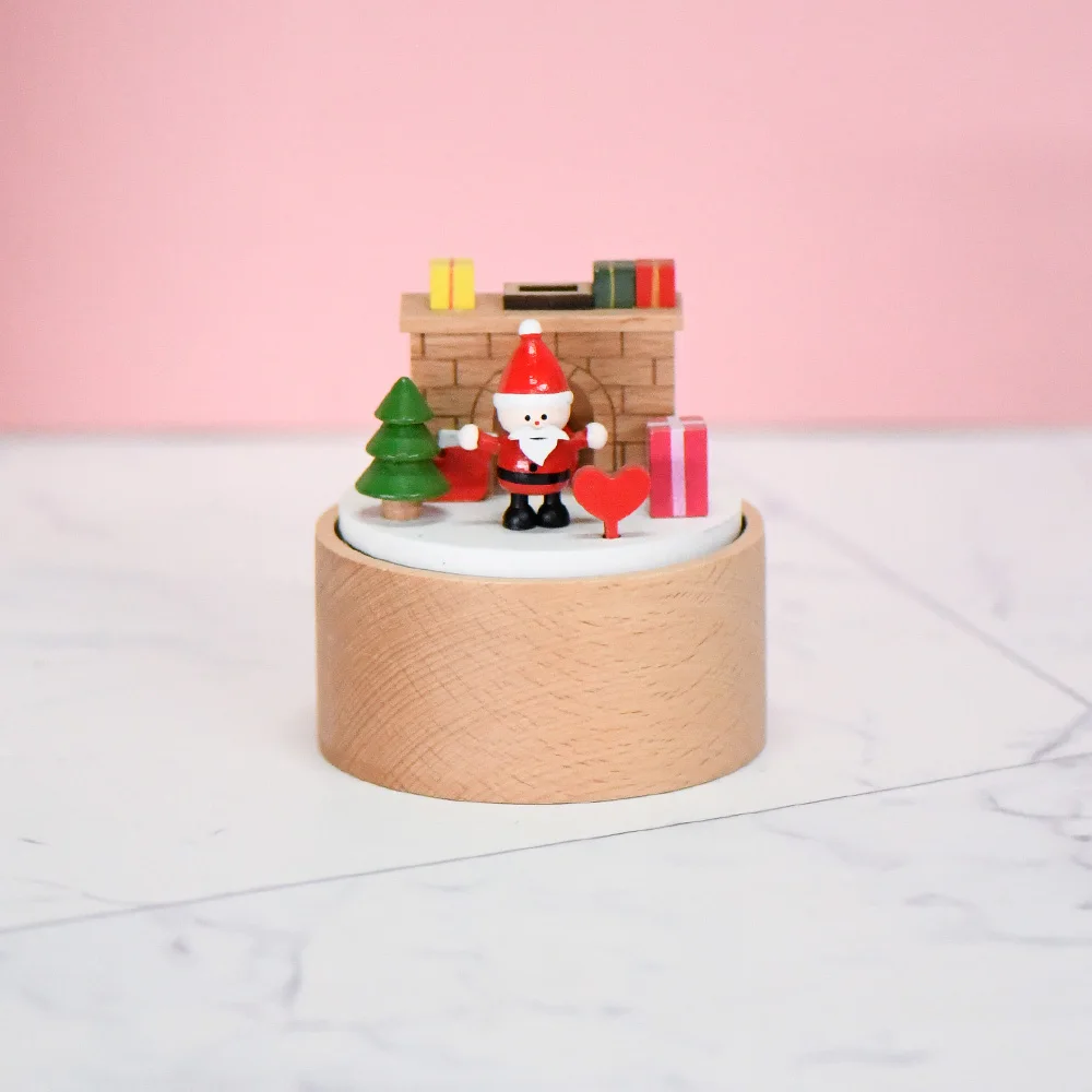 Christmas Gift Santa Claus Pure Melody Mechanical Music Box for Collection