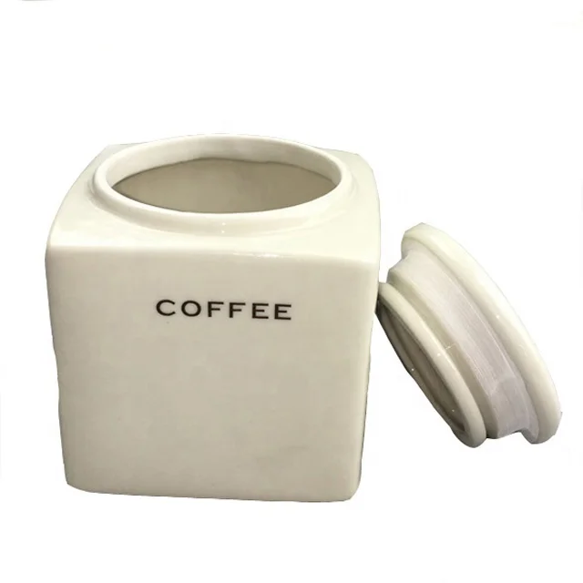 Ceramic Contracted Design Porcelain Coffee Tea Sugar Kitchen Containers Jar
