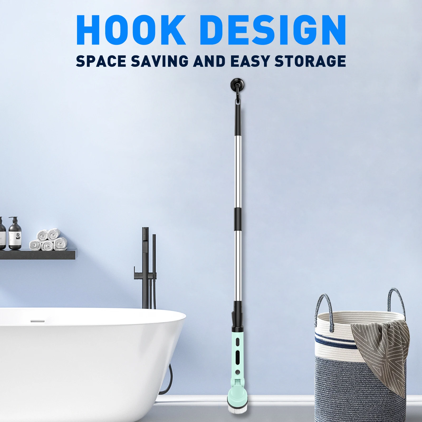 Cordless Spin scrubber Power Brush Floor Scrubber retractable Electric cleaning brush For Toilet Window Bathroom Clean