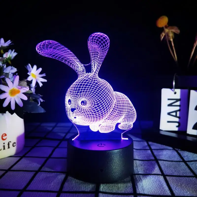 3D акриловая Светодиодная лампа для детей