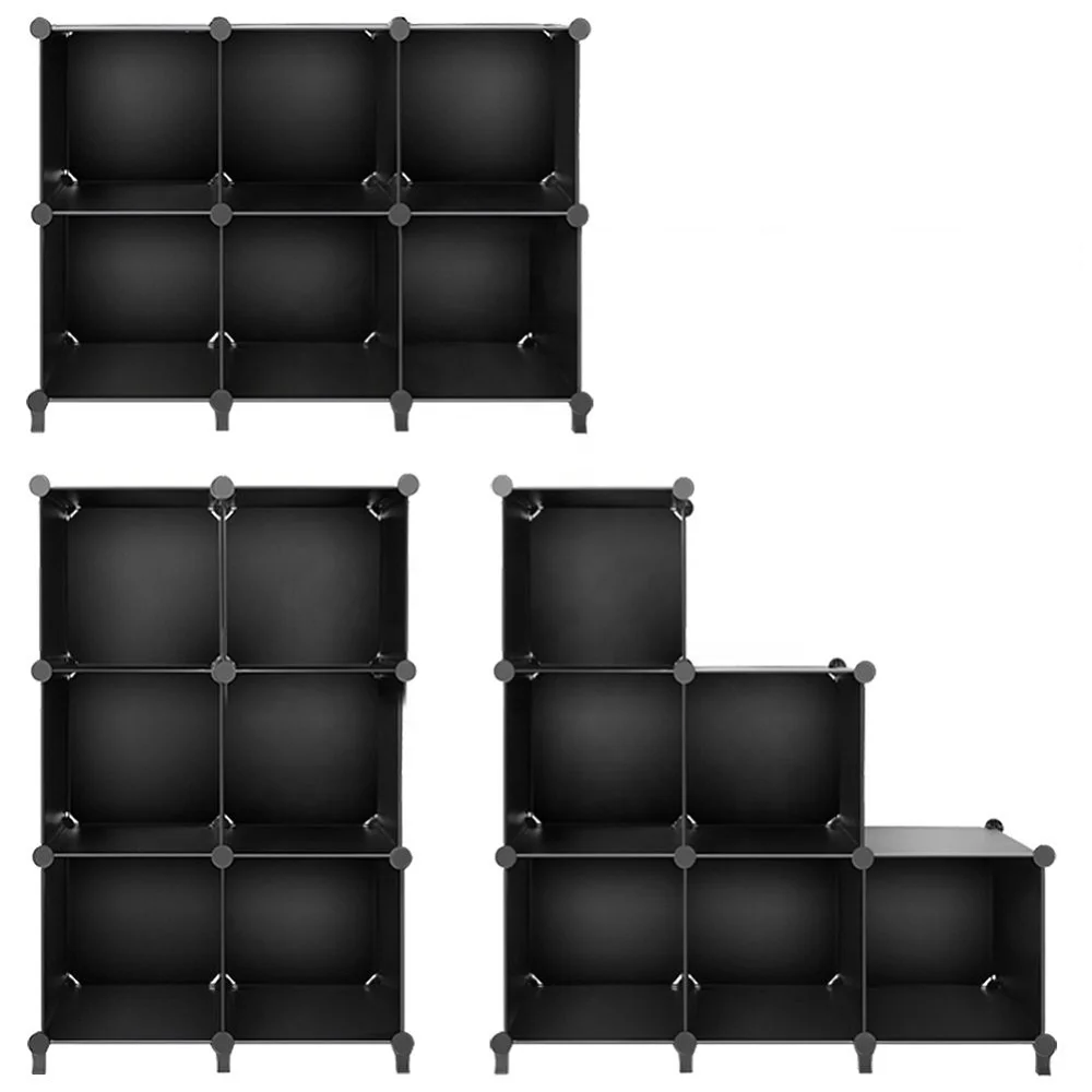 Plastic Cube Storage 6-cube Closet Organizer Storage Shelves Cubes Organizer Closet Cabinet Modular Book Shelf Organ DIY Plastic